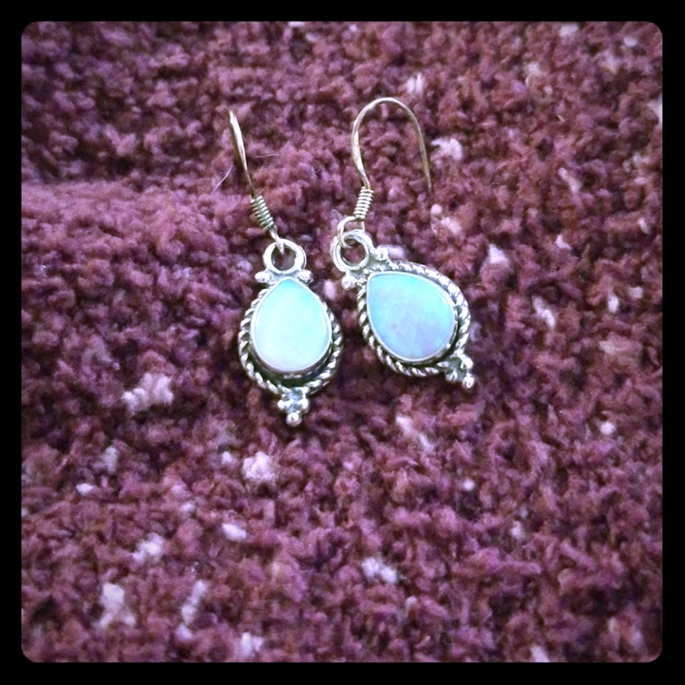 Silver moonstone earrings